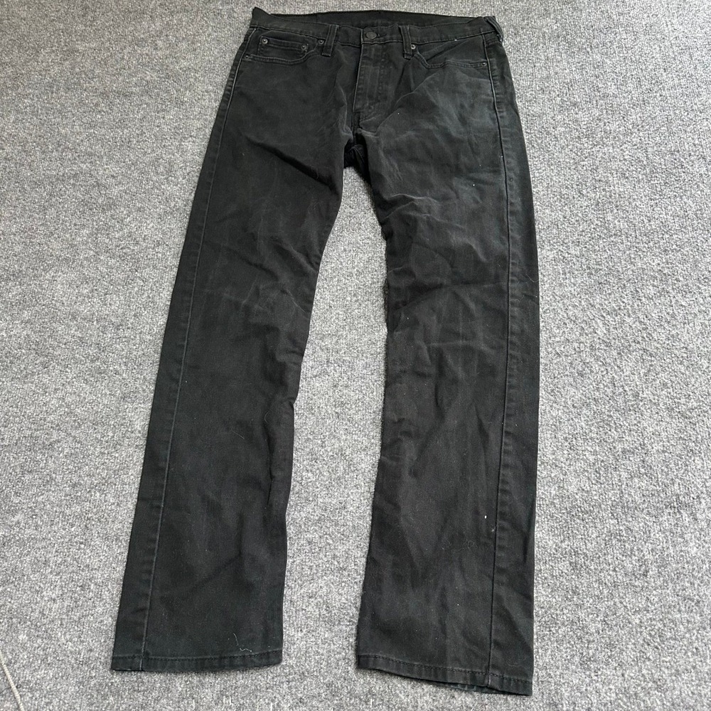 Levi's Jeans Mens Size 32 Black 513 Slim Straight Denim Stretch Pants 85175